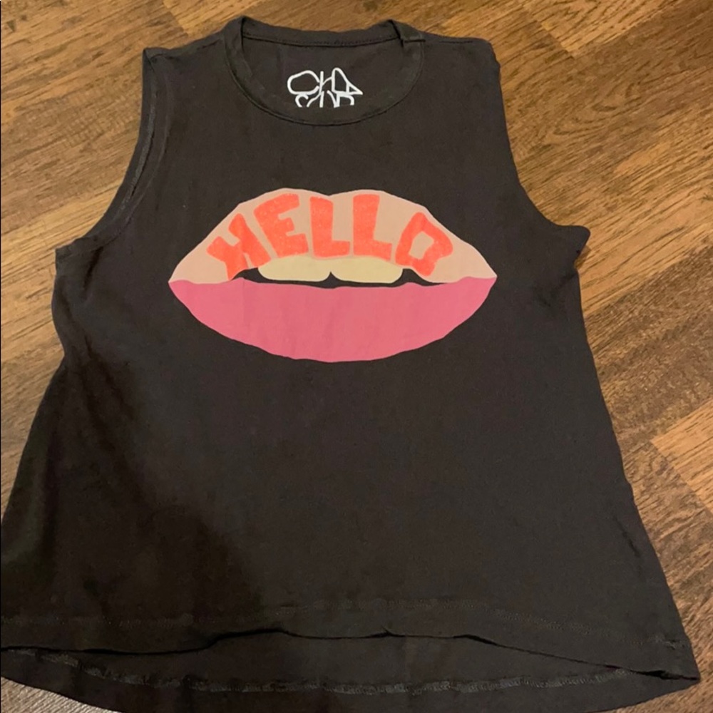 CHASER hello lips tank top